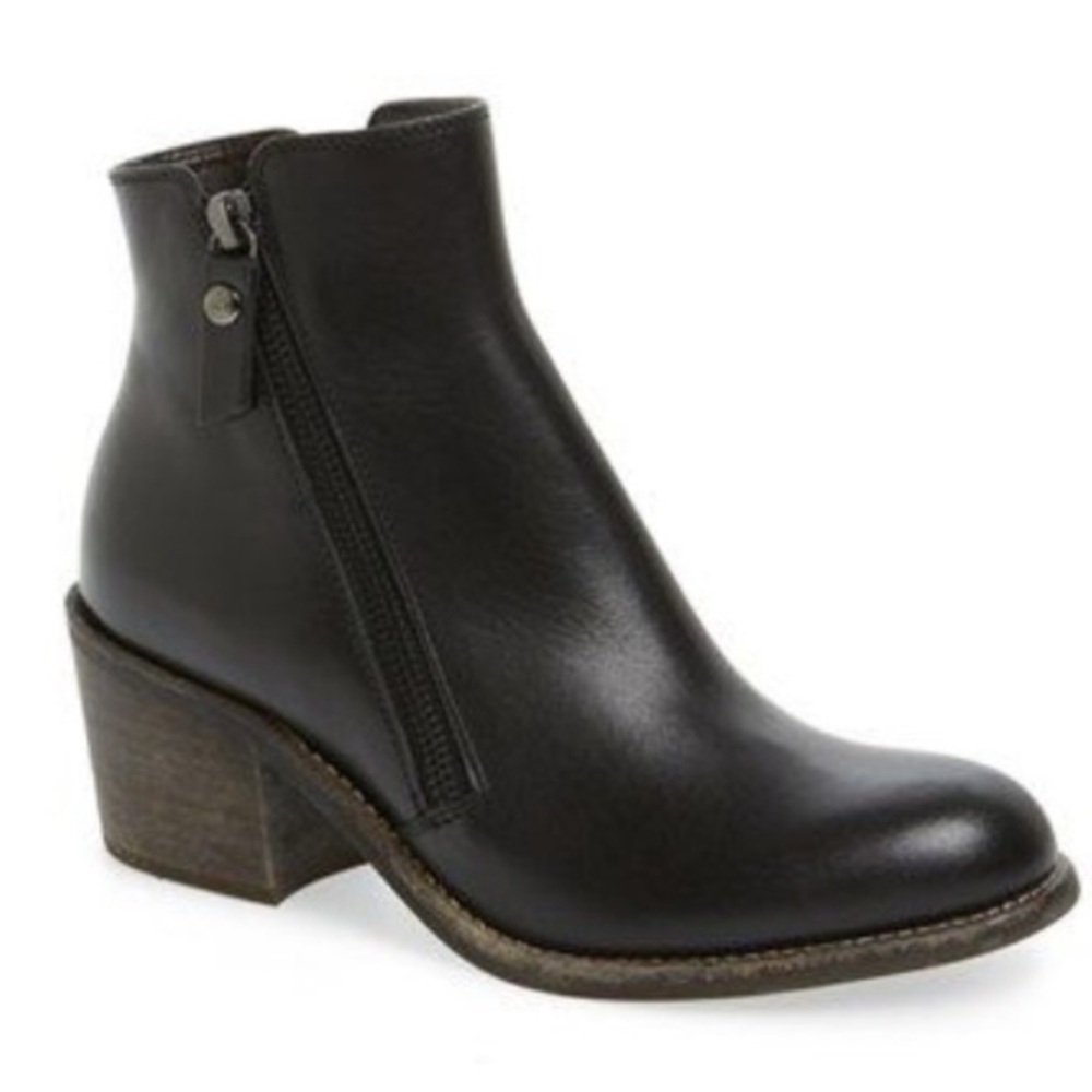 AGL ATTILIO GIUSTI LEOMBRUNI Ella Block Heel Bootie black boots size 37.5